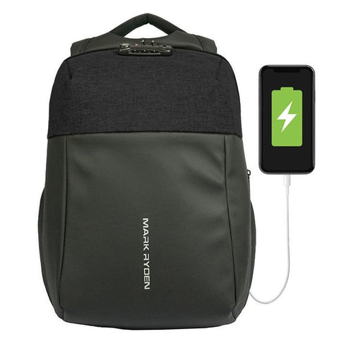 Locking Anti-Theft Waterproof Backpack with USB Charging Port