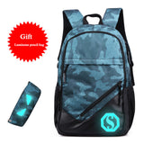 New Design USB Charging Backpack With Pencil Bag,Air Cushion Belt