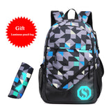 New Design USB Charging Backpack With Pencil Bag,Air Cushion Belt