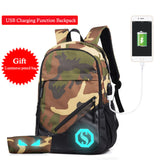 New Design USB Charging Backpack With Pencil Bag,Air Cushion Belt