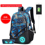 New Design USB Charging Backpack With Pencil Bag,Air Cushion Belt