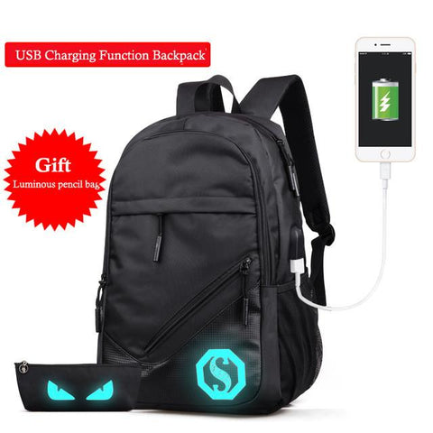 New Design USB Charging Backpack With Pencil Bag,Air Cushion Belt