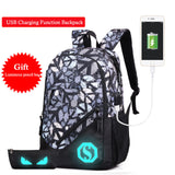 New Design USB Charging Backpack With Pencil Bag,Air Cushion Belt